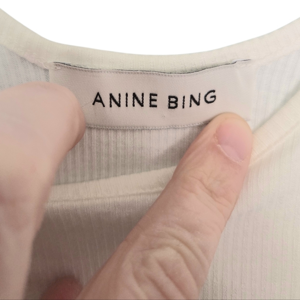 Anine Bing White Ginny Bodysuit Size M - Picture 6 of 10